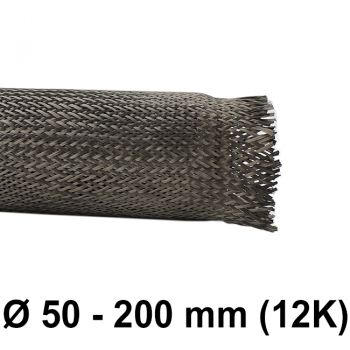Carbon braided Sleeve 12K (D= 156 mm at 45°) | HP-BSC156/144/12