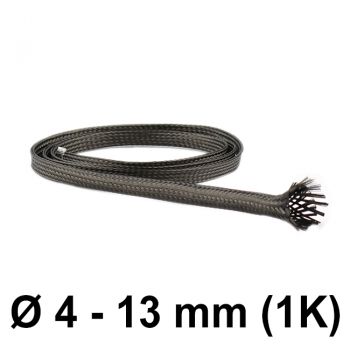 Carbon braided Sleeve 1K (D= 9,5 mm at 45°) | HP-BSC009/40/1