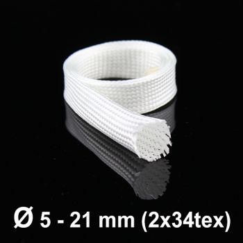 Glass Fibre Braided Sleeve 34x2tex (D= 17 mm at 45°) | HP-BSE017/060