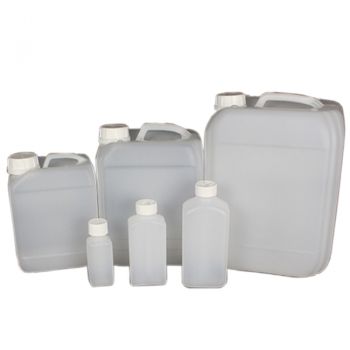 plastic bottles and jerry cans