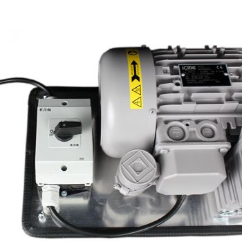 Rotary vane vacuum pump incl. 4 vibration dampers on aluminium plate