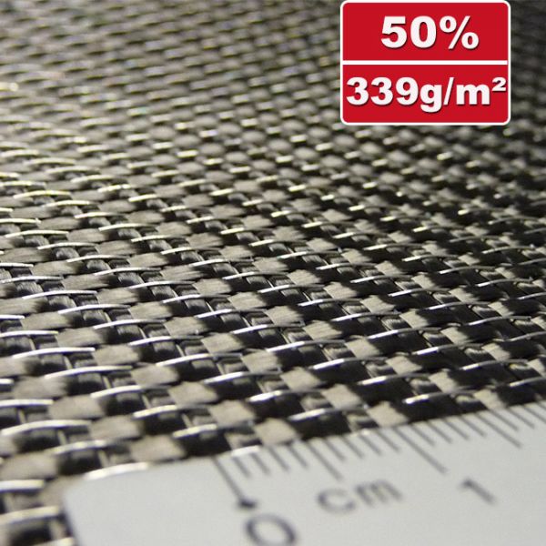 339 g/m² Designgewebe Carbon/Alu - Köper-spezial | HP-T339CAE