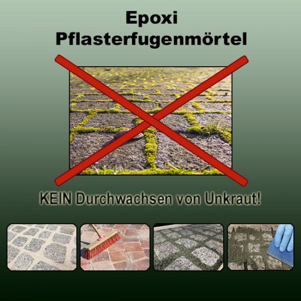 No weed ingrowth with epoxy paving grout